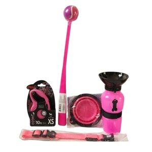 Dog Walking‎ Kit Collar,Retractable Leash,Ball Thrower,Portable Water&Food Bowl